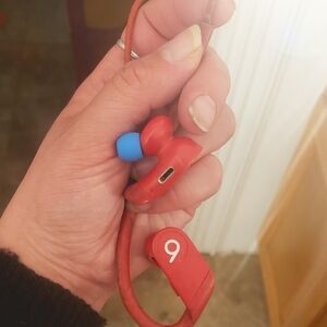Beats by Dre Wireless Red and Blue Earbud Headphones